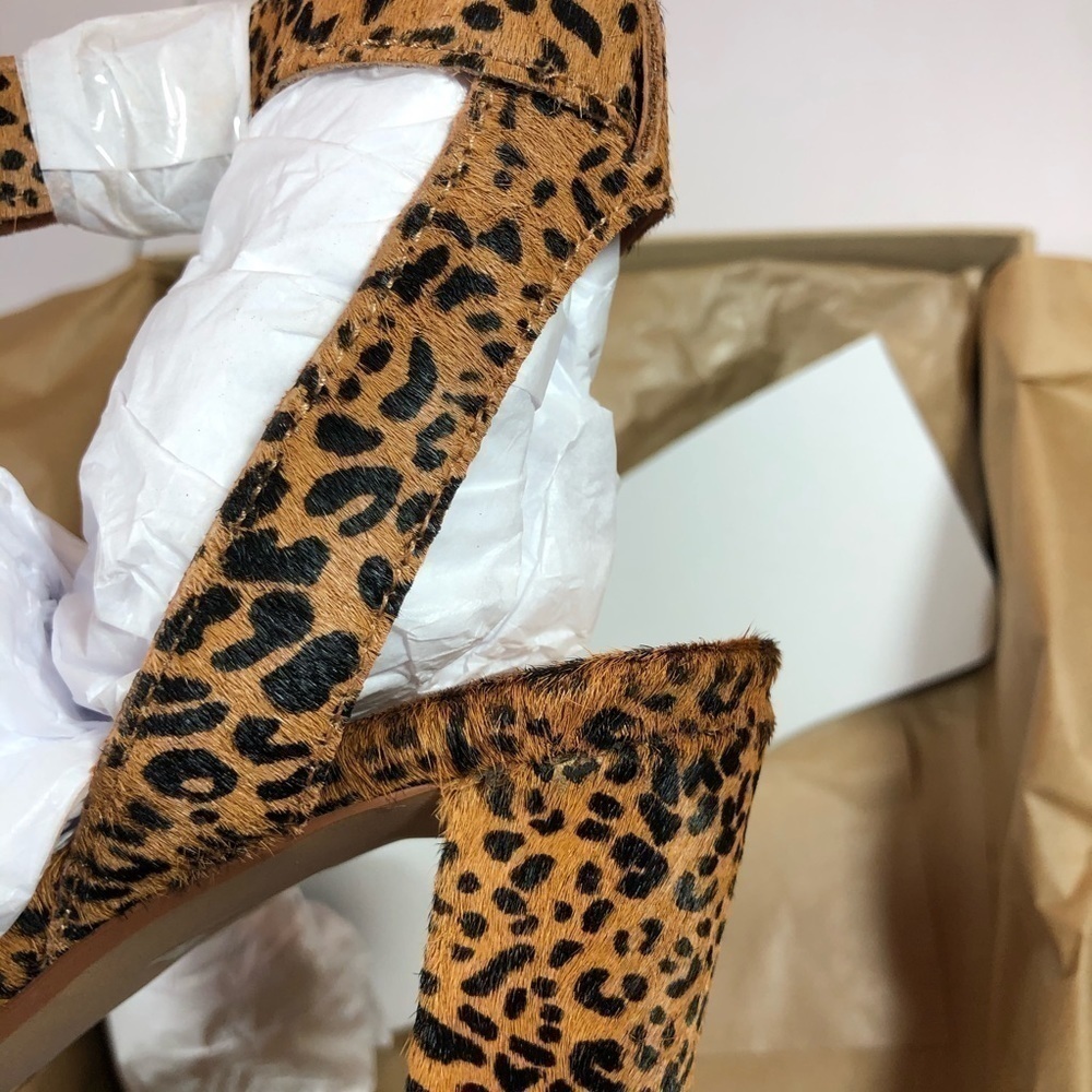 Madewell Brown Liv Leopard Calf Hair Sandals 7 - Picture 4 of 8